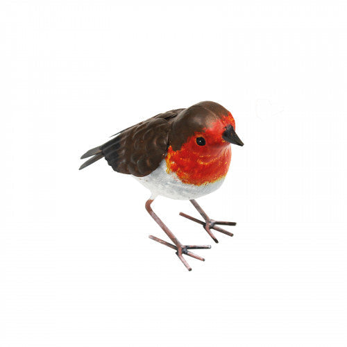 Ornement de jardin de Noël rouge-gorge peint à la main en métal oiseau rouge-gorge statue d'arbre de Noël décoration cadeau