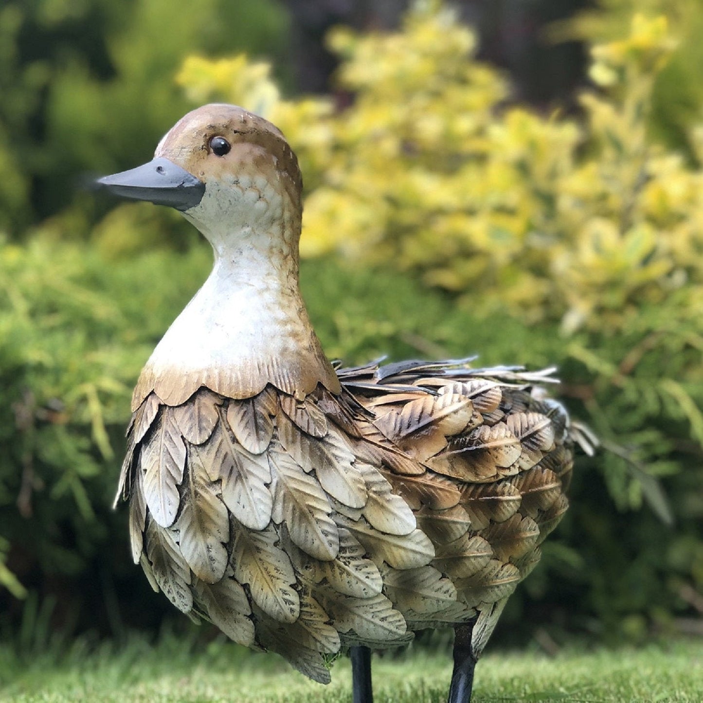 Décoration de canard marron en métal