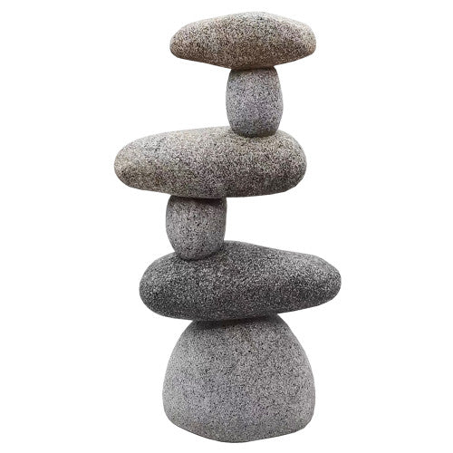 Cairn de pierre, sculpture en résine, pile de 6 - Pierres d'équilibre, sculpture zen, décoration de jardin - Ornement de spa de paix