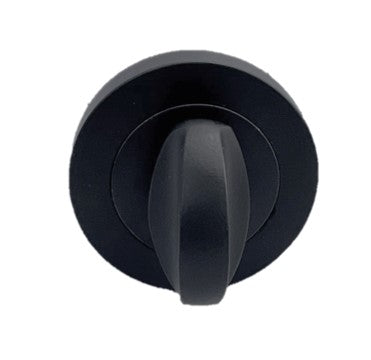 Porte de salle de bain/WC avec bouton rotatif et déverrouillage au pouce, noir mat