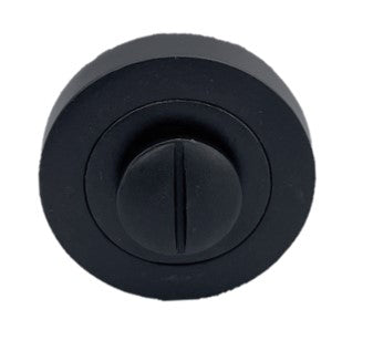 Porte de salle de bain/WC avec bouton rotatif et déverrouillage au pouce, noir mat