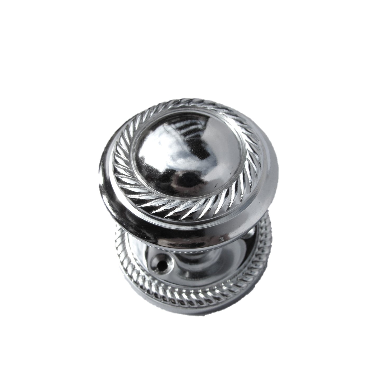 Boutons de porte ronds à mortaise style géorgien - Chrome poli 62 mm