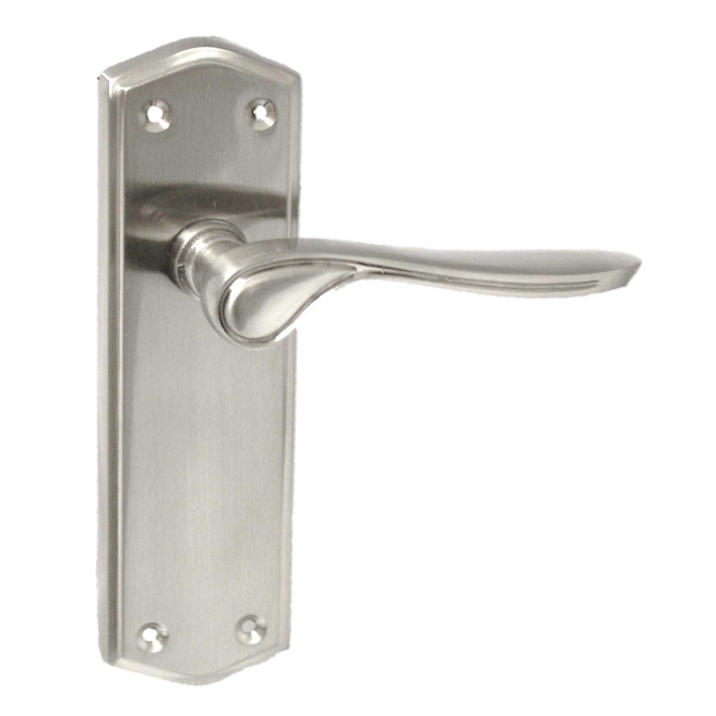 Poignées de porte Stellar à levier à volutes, loquet interne - Satin 170 mm x 50 mm