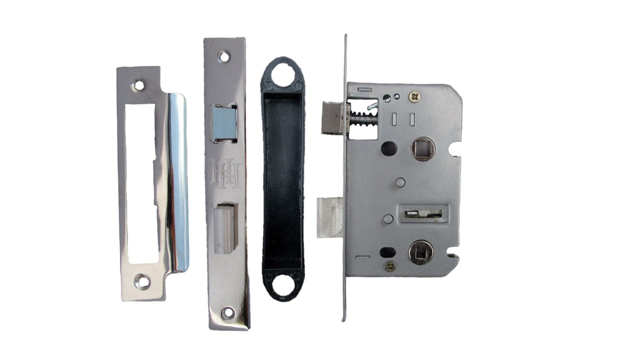 Serrure à mortaise pour salle de bain, serrure à guillotine en nickel, 7,6 cm, verrou traversant pour porte de bain réversible