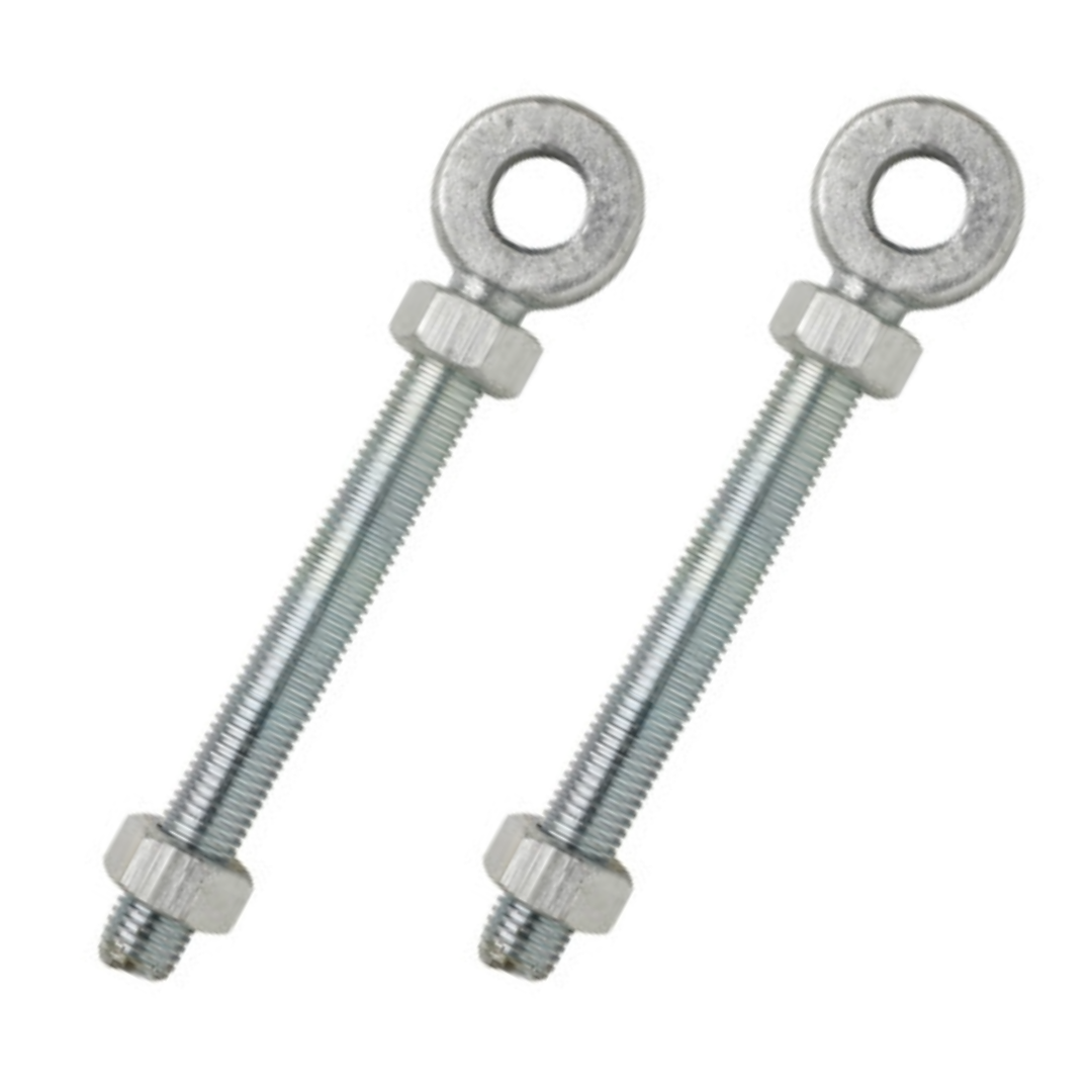 Paire de boulons à œil réglables galvanisés 100 mm et 150 mm pour broches de 12 mm et 16 mm