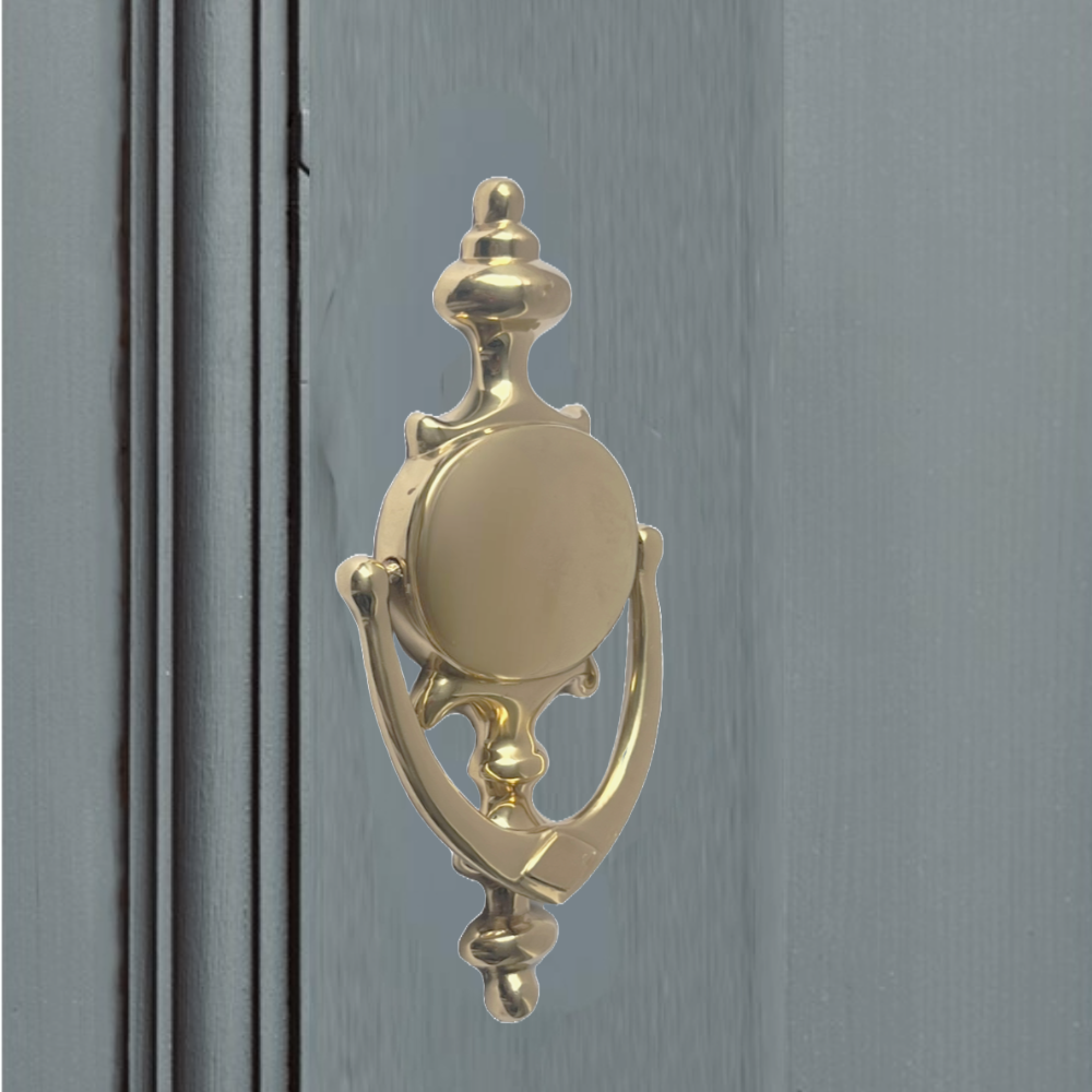 Heurtoir de porte Champion 7" en laiton massif doré, style victorien, pour porte d'entrée