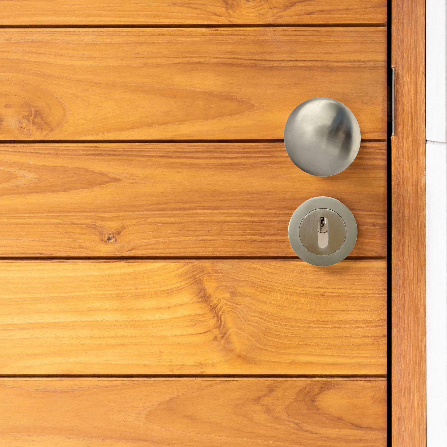 Boutons de porte ronds victoriens à mortaise, à ressort, avec écusson satiné et serrure à clé, 56 mm