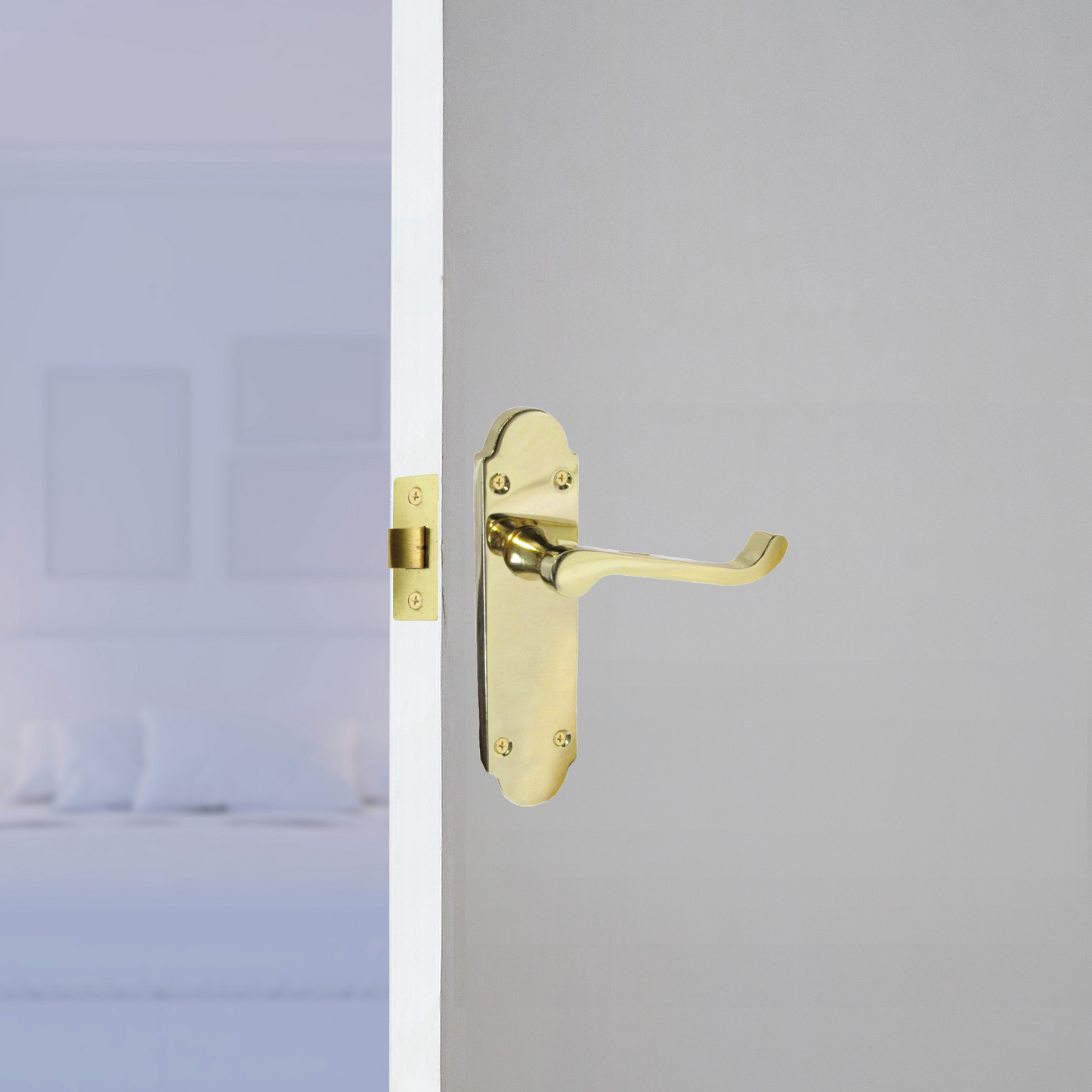Loquet de porte Epsom à levier à volutes victorienne - Laiton