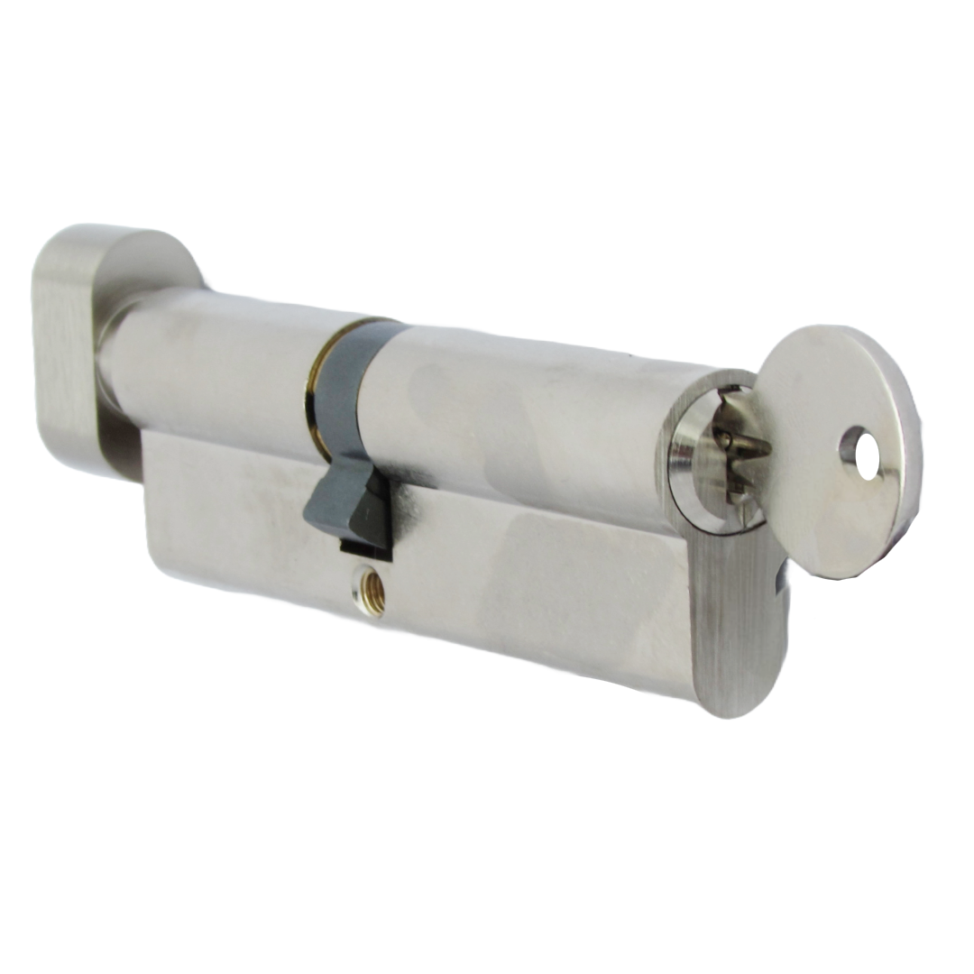 Serrure à cylindre européenne Dale nickelée 45T/55 (100 mm)