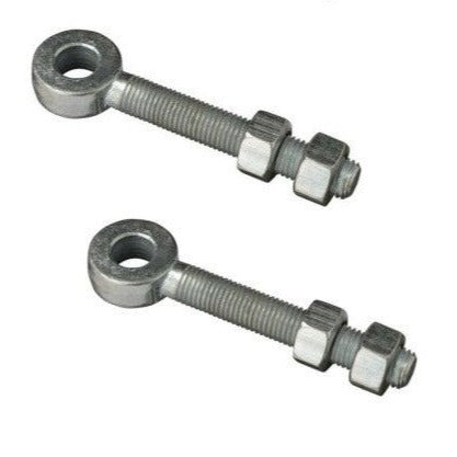 Paire de supports à goupille de 16 mm et 16 boulons à œil réglables de 100 mm galvanisés
