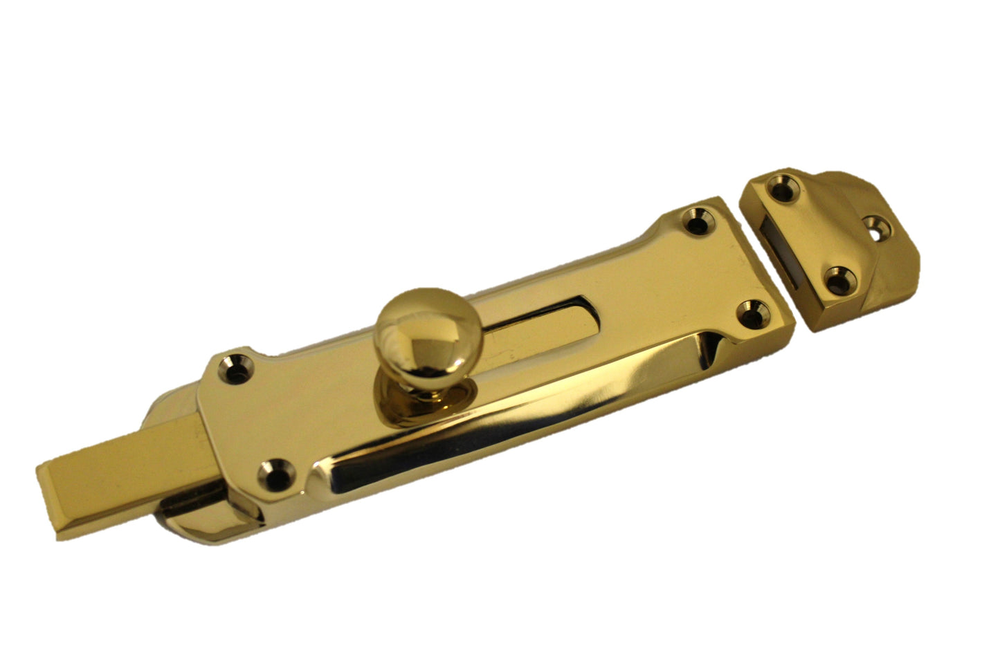 Paire de verrous de porte à pêne plat en laiton de 4" et 6"
