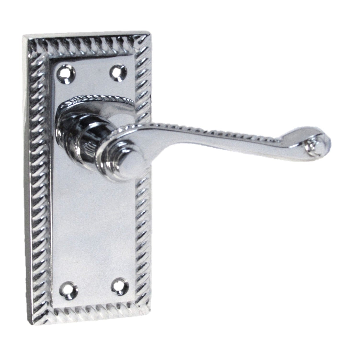 Poignées de porte chromées élégantes à levier géorgien avec bords cordés