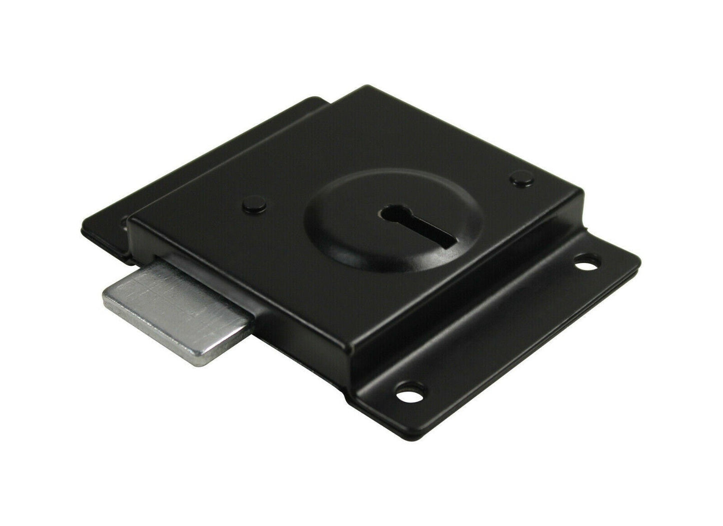 Lot de 2 serrures à pression noires 75 mm 3" - Serrure à fixation frontale pour porte/portail/abri de jardin avec clés