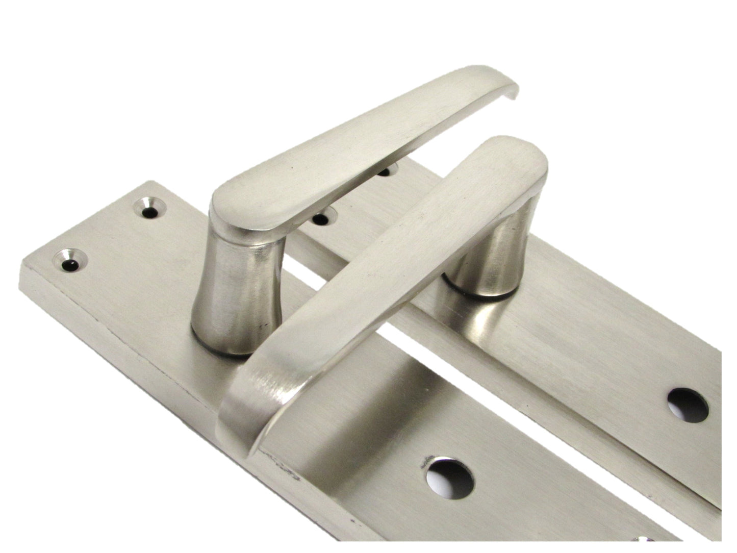 Poignées de porte de salle de bain SATIN Victorien DROIT Levier + Serrure