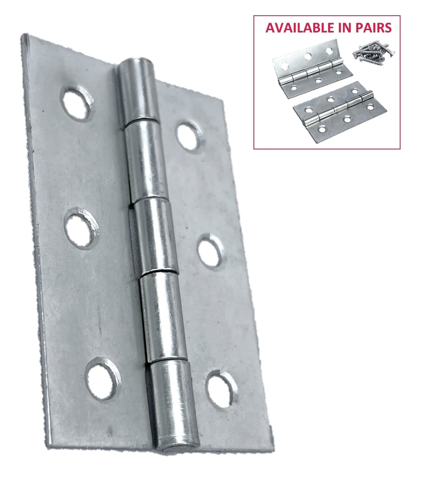 Charnières de porte nickelées de 75 mm (3 po) - Pack multiple