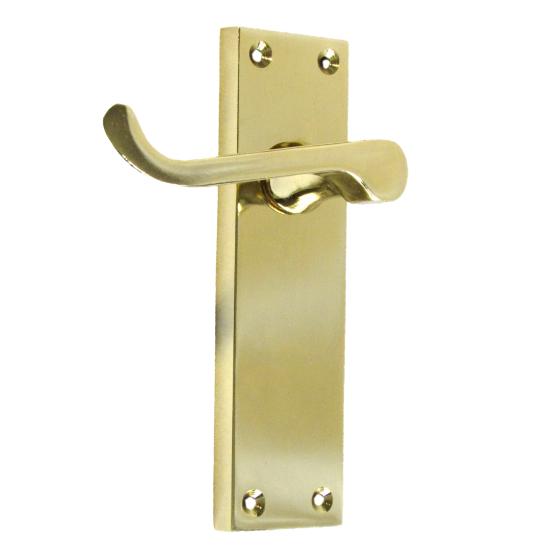 Poignées de porte à levier à défilement et loquet interne - Laiton, paquet de 150 x 40 mm