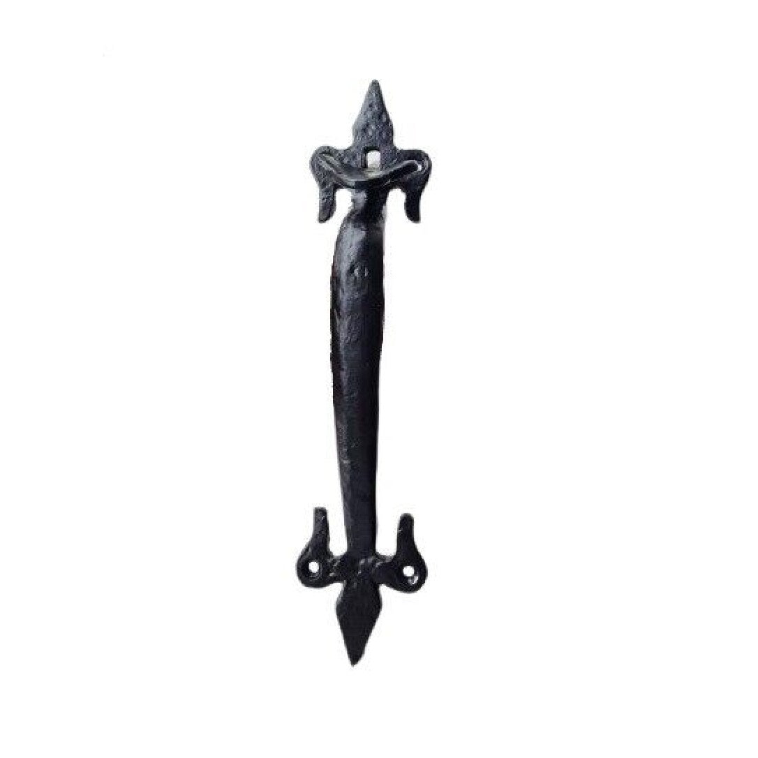 Loquet Suffolk en fonte noire antique avec fleur de lys - Intérieur/extérieur