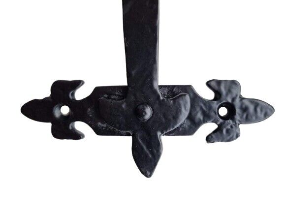 Loquet Suffolk en fonte noire antique avec fleur de lys - Intérieur/extérieur