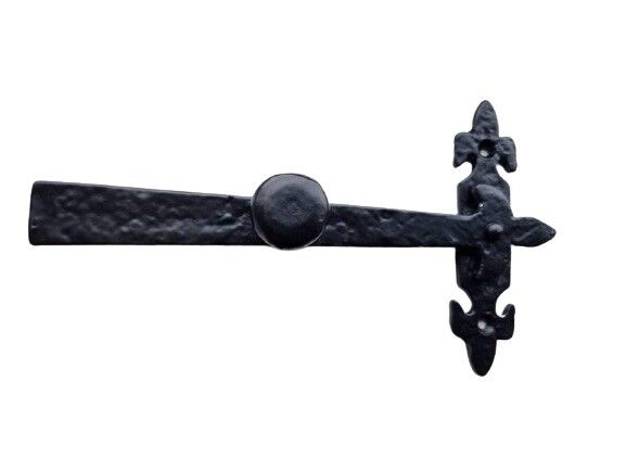 Loquet Suffolk en fonte noire antique avec fleur de lys - Intérieur/extérieur