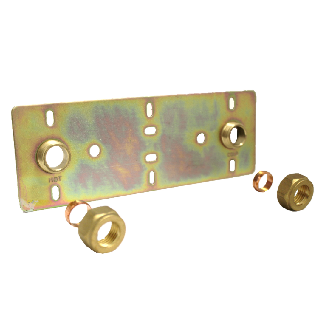 Plaque de fixation de douche dissimulée pour robinet à barre apparente 150 mm