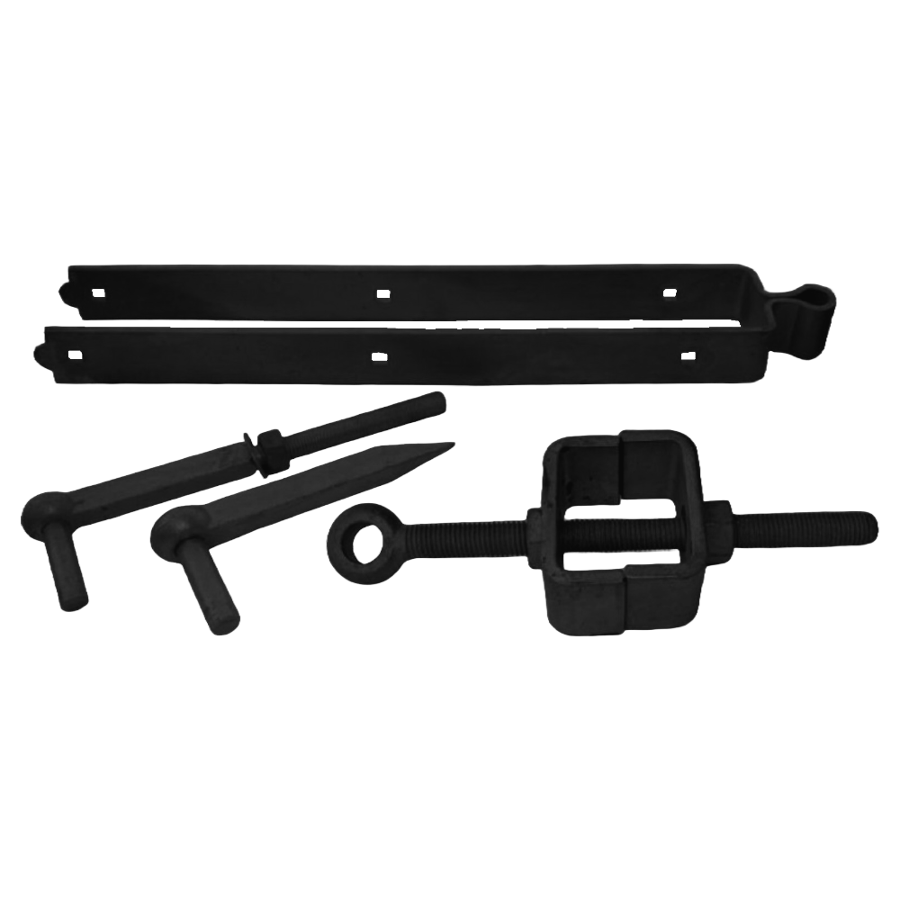 Charnière de portail de ferme/champêtre réglable à double sangle, 450 mm, 18 po, noir