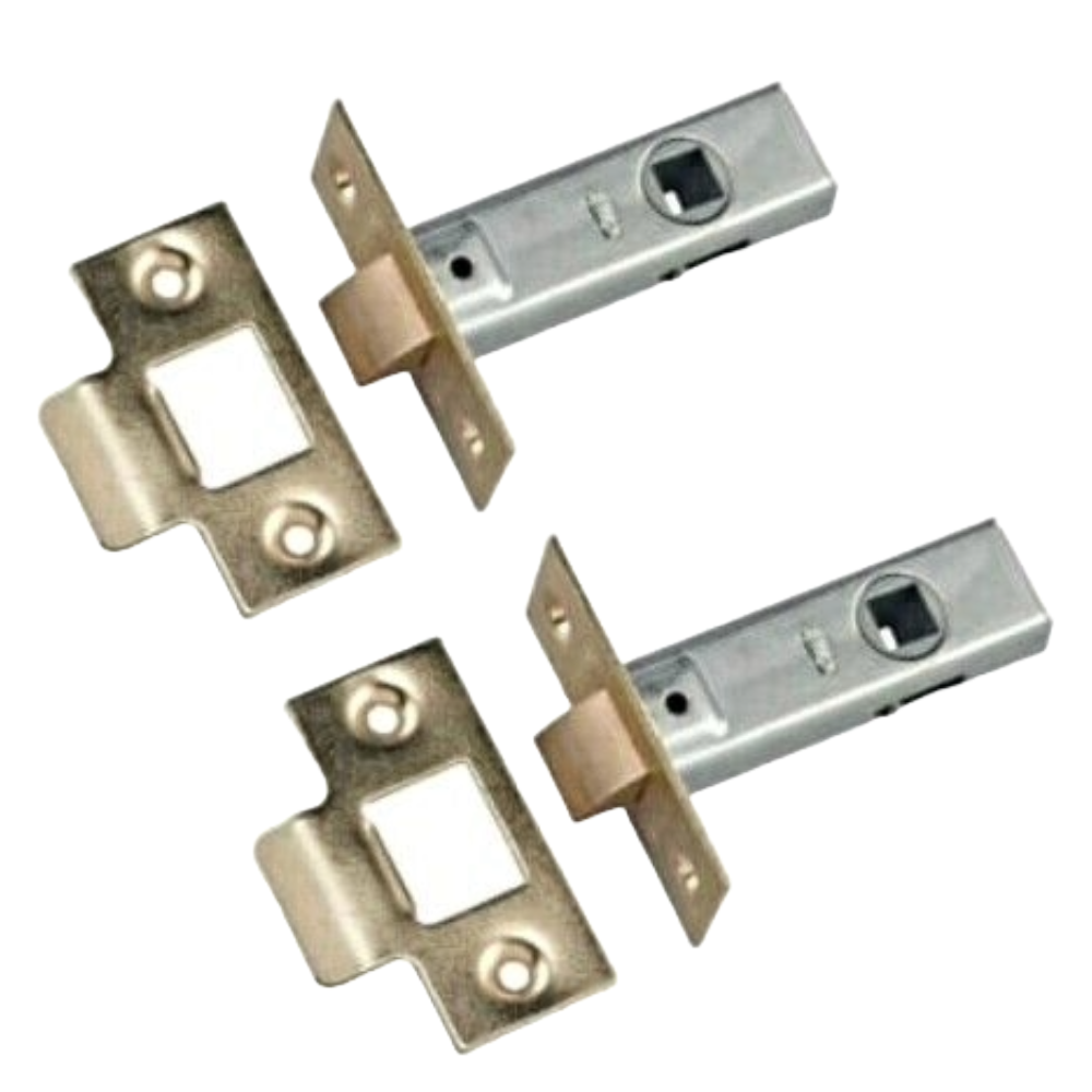 Loquet tubulaire à mortaise 2,5" 63 mm Poignée de porte intérieure Plaque en laiton 1-10