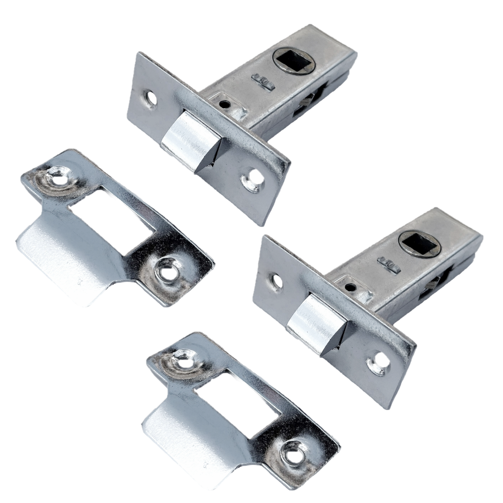 Loquet tubulaire à mortaise 2,5" 63 mm Poignée de porte intérieure Plaque nickelée 1-10