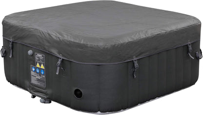 Arebos spa gonflable carré 154cm, 4 places, 100 jets, 600L, intérieur/extérieur