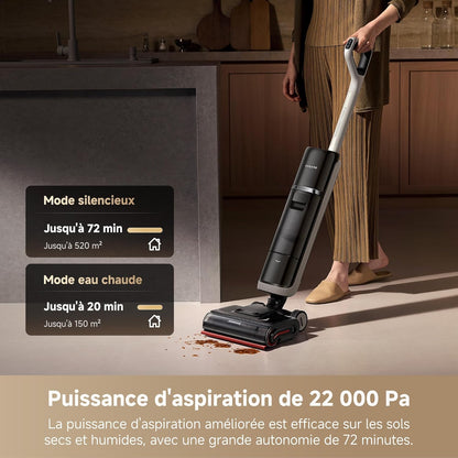 Dreame H15 Pro Heat aspirateur laveur, 85°C sol, IA bras, 22kPa, app, brosse 100°C