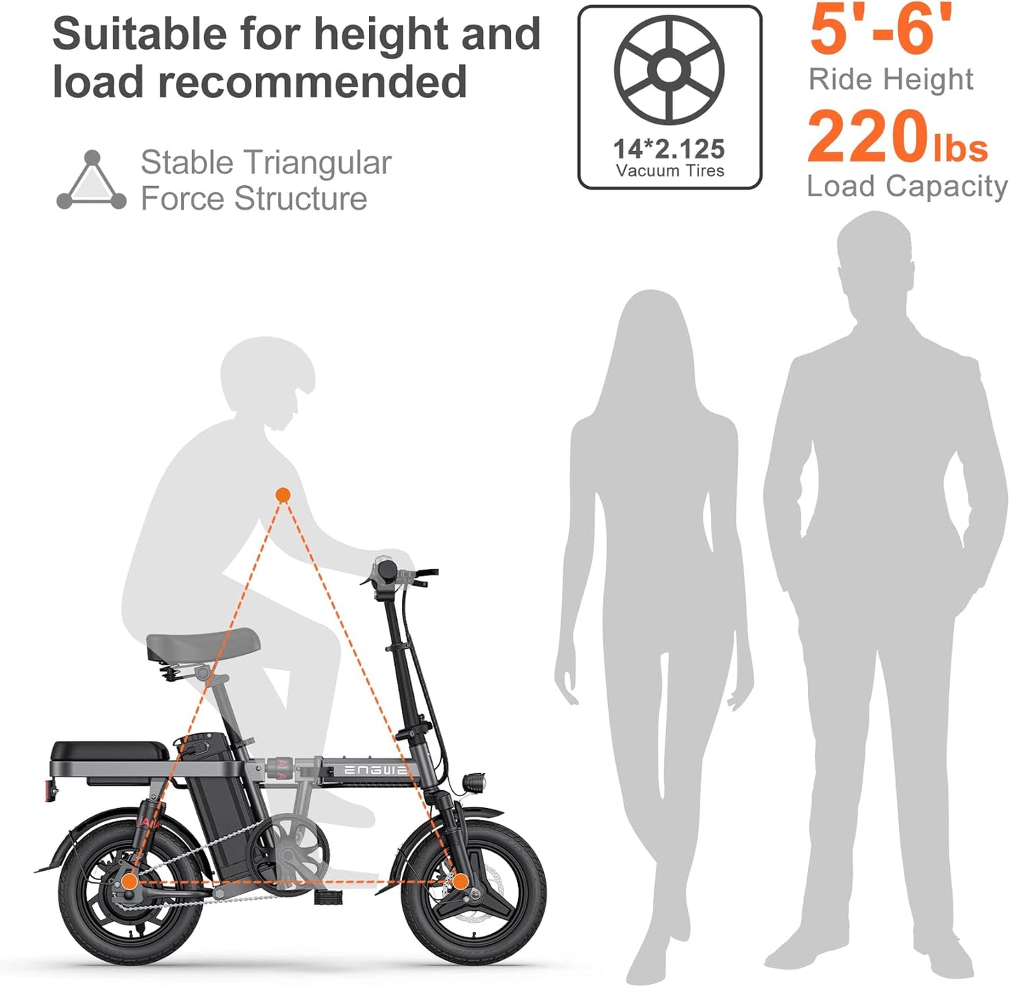 ENGWE draisienne électrique pliable 48V 10Ah, 14", 25km/h, 50km, T14