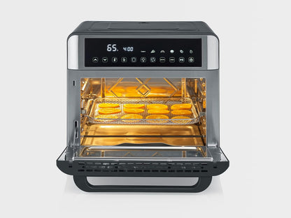 SEVERIN Mini-Four Air Chaud 12-en-1 25L Noir/Inox 2200W Écran Tactile TO9579