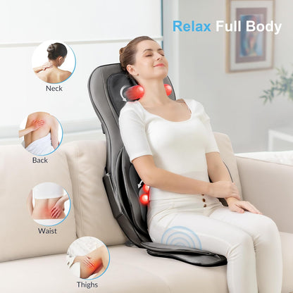 COMFIER siège massant Shiatsu dos & cou, 2D/3D, chaleur, compresse réglable