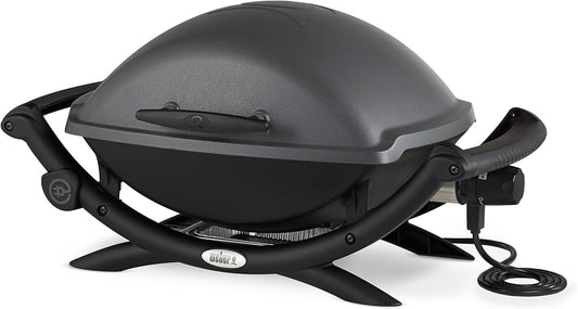 Weber Q2400 barbecue électrique gris foncé, support, 54x39cm, fonte