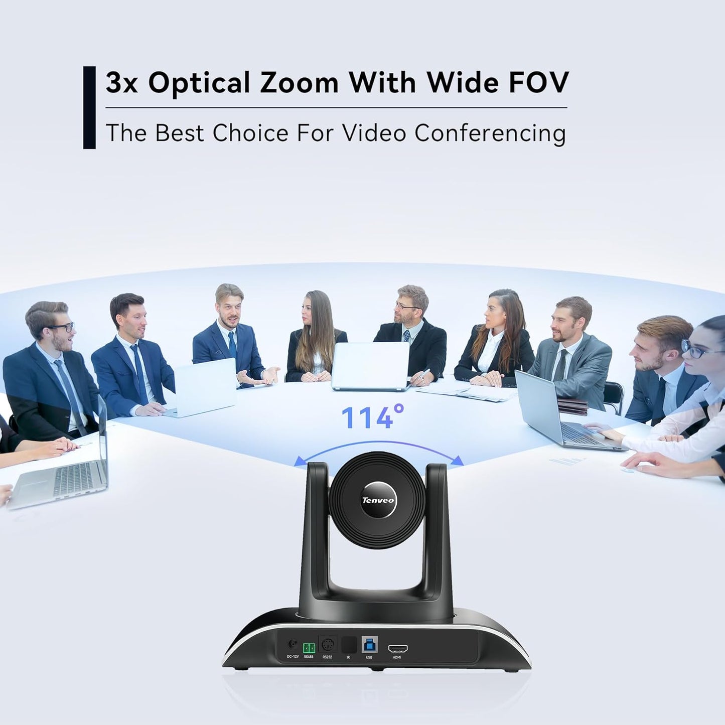 Tenveo système caméra conférence 3xUSB3.0, 1080P PTZ, BT, Teams/Zoom/OBS