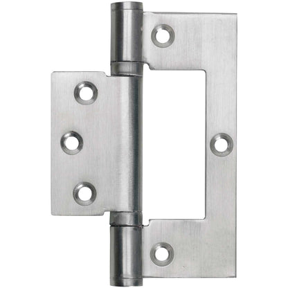 Charnières de 4 pouces en acier inoxydable à roulement à billes pour porte de placard affleurante, chrome satiné 