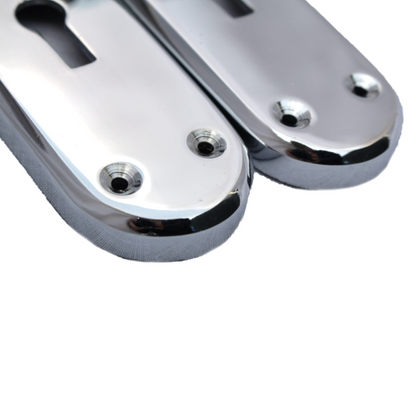 Pack de poignées de porte à levier droit à onglet Duo - Charnières chromées satinées 180 mm x 40 mm