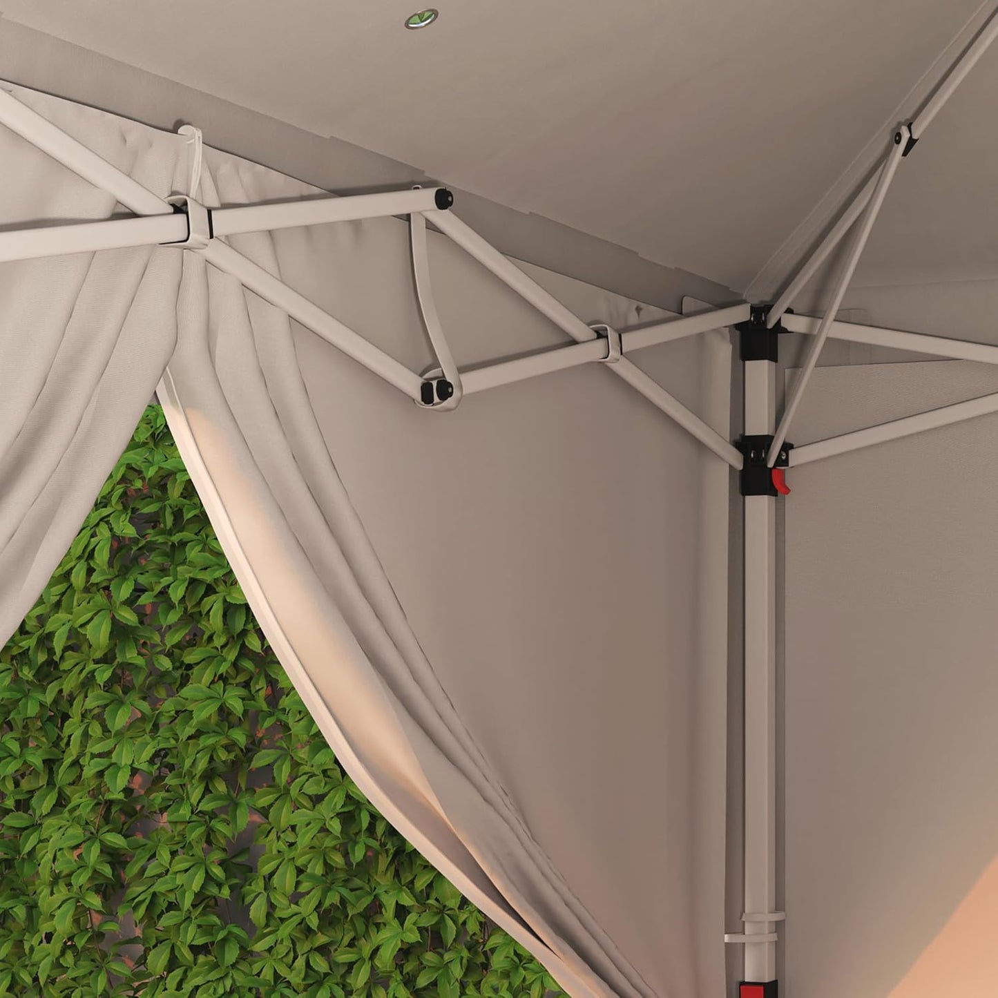 Outsunny tonnelle pliante 3x6m blanche, 6 parois, camping/festival
