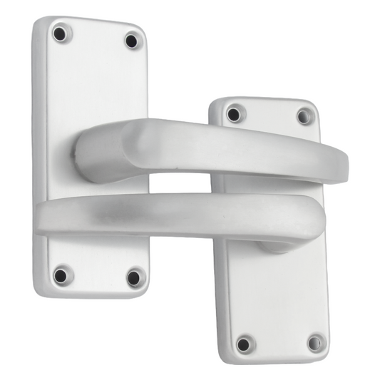 Poignées de porte à levier droites modernes en aluminium, argent satiné