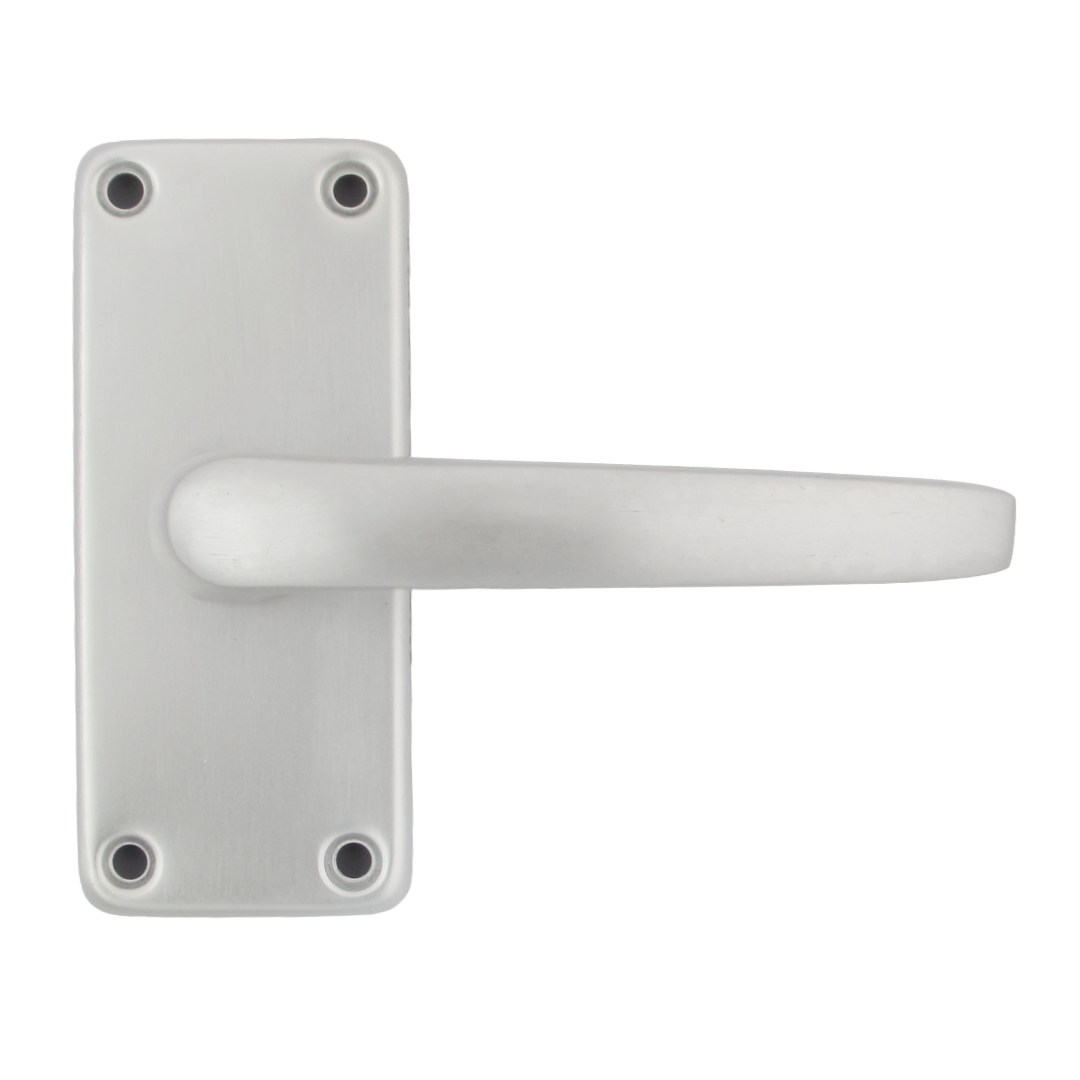 Poignées de porte à levier droites modernes en aluminium, lot de charnières, argent satiné