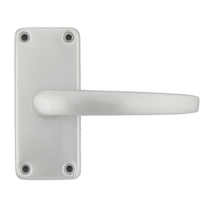 Poignées de porte à levier droites modernes en aluminium, argent satiné