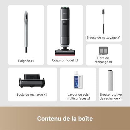 Dreame H15 Pro Heat aspirateur laveur, 85°C sol, IA bras, 22kPa, app, brosse 100°C