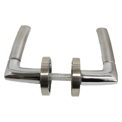 Poignées de porte Indiana à levier sur rosace Duo - Pack de charnières à loquet chromées satinées 125 mm