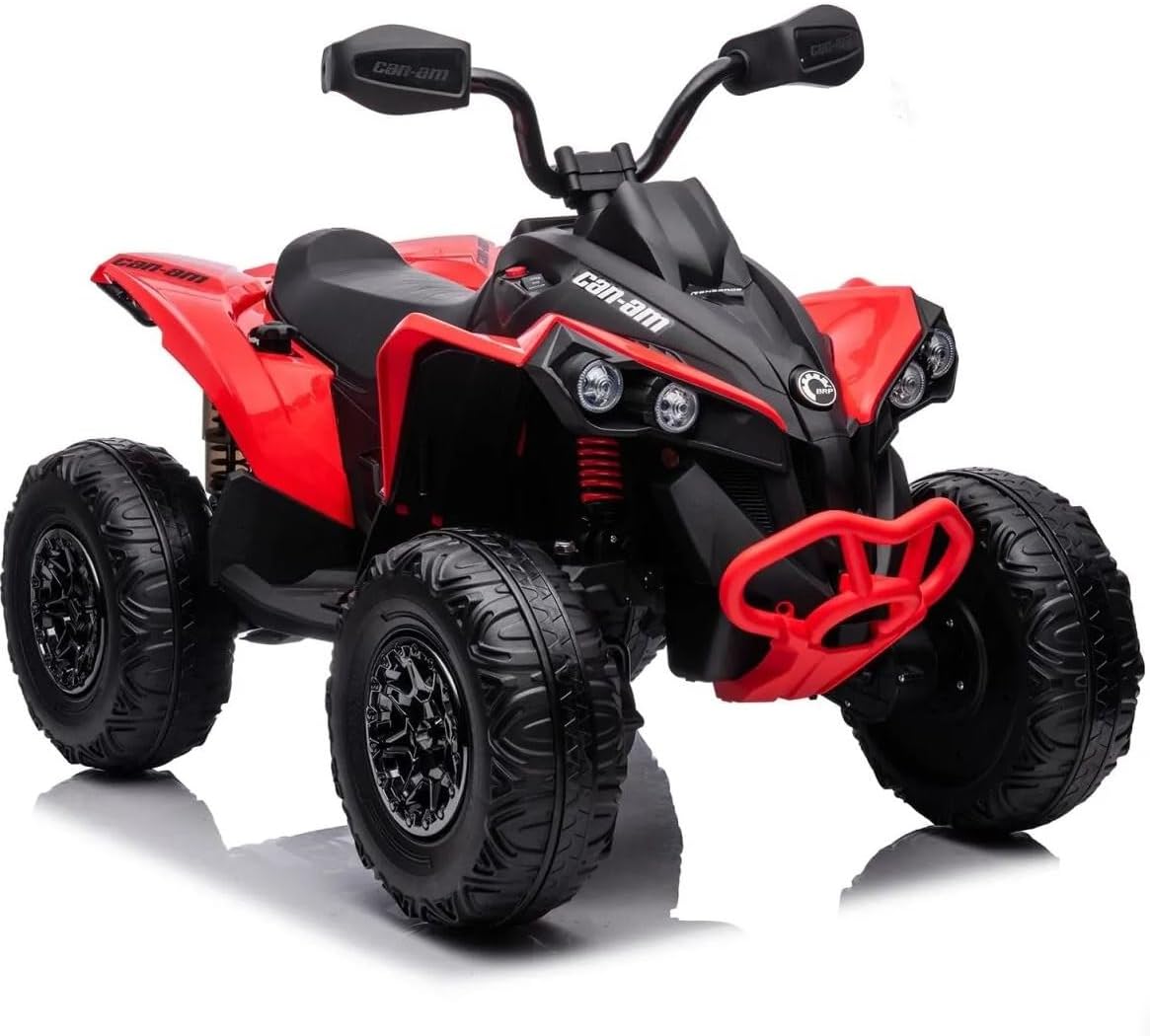 FINOOS quad électrique enfant Can-am 4x4, 24V, LED, EVA, rouge