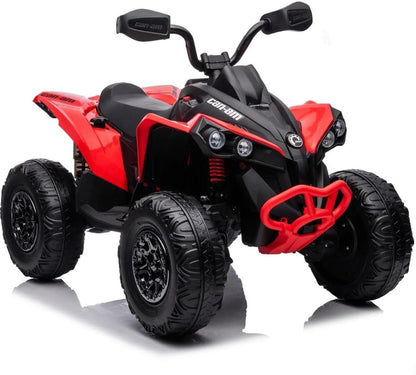 FINOOS quad électrique enfant Can-am 4x4, 24V, LED, EVA, rouge