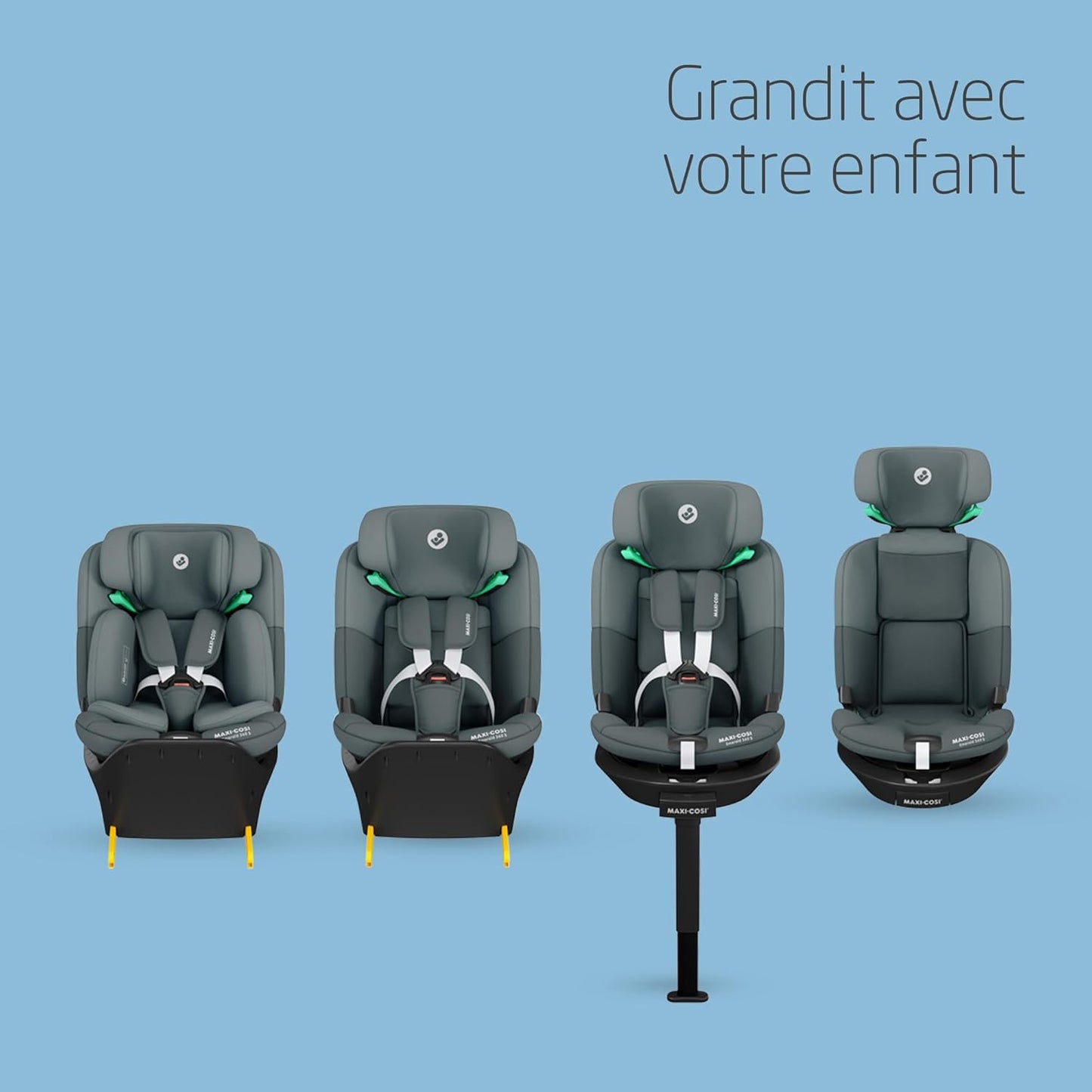 Maxi-Cosi Emerald 360 S i-Size, siège-auto pivotant 0-12 ans, G-CELL, 4 inclinaisons