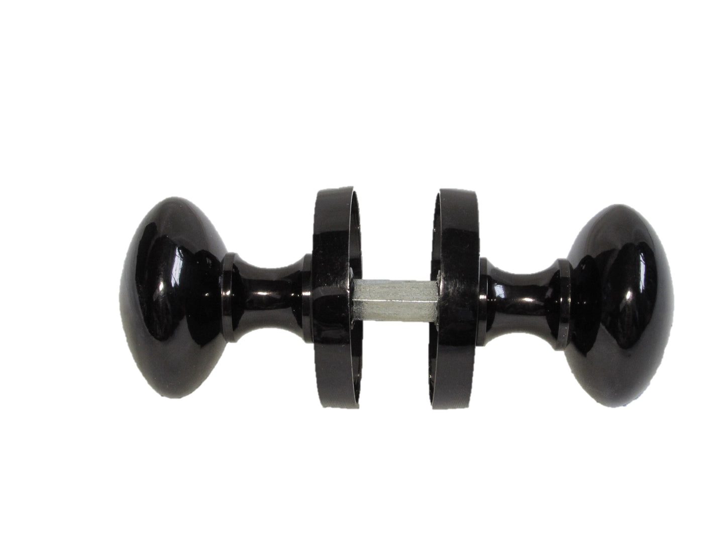 Boutons de porte ronds victoriens à mortaise à ressort - Loquet en nickel noir 56 mm