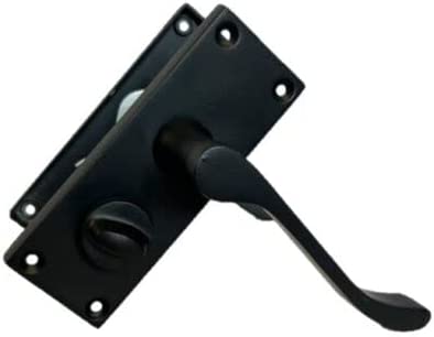 Poignées de porte à levier avec serrure de confidentialité - Noir mat 150 x 40 mm