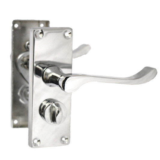 Poignées de porte à volutes pour salle de bain, WC, serrure de confidentialité - Chrome 118 x 40 mm