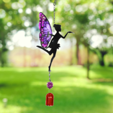 Clochette de fée suspendue violette - Suspension pour arbre à vent, attrape-soleil, boule de cristal