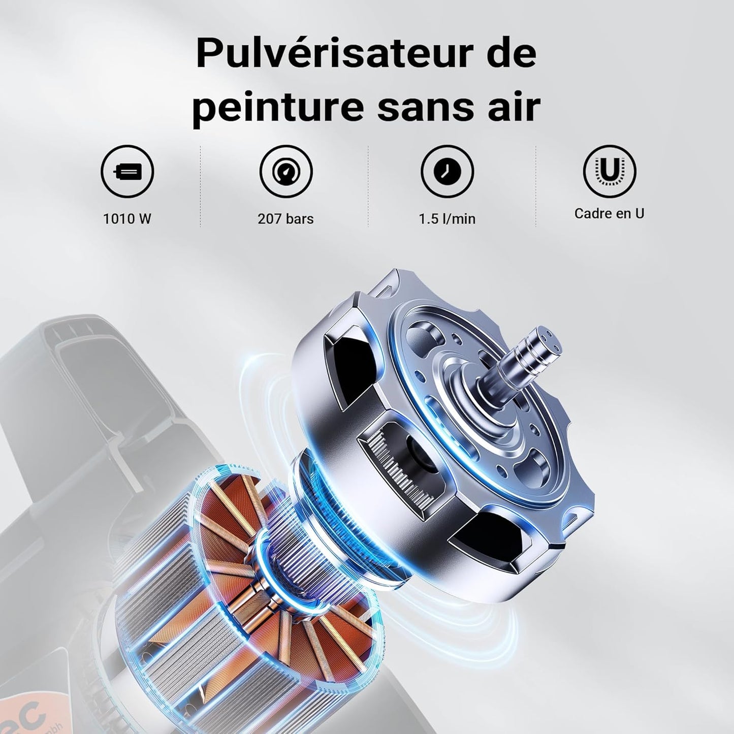 XPOtool pulvérisateur peinture 207 bars, buse + rallonge haute pression